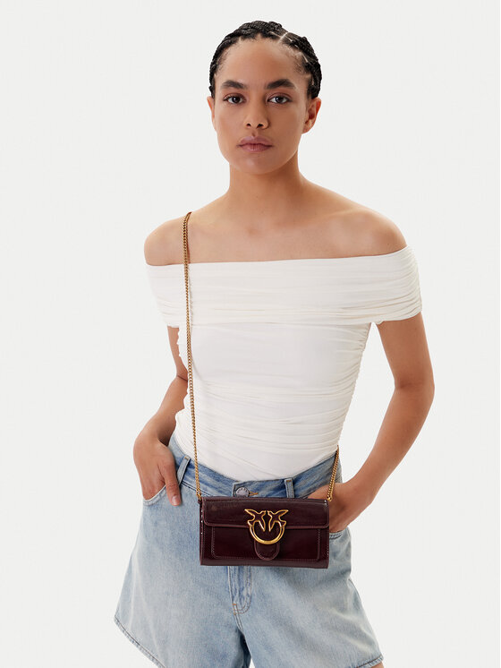 PINKO Дамска чанта PINKO Love One Wallet C PE25 PLTT 100062 A1UV Бордо