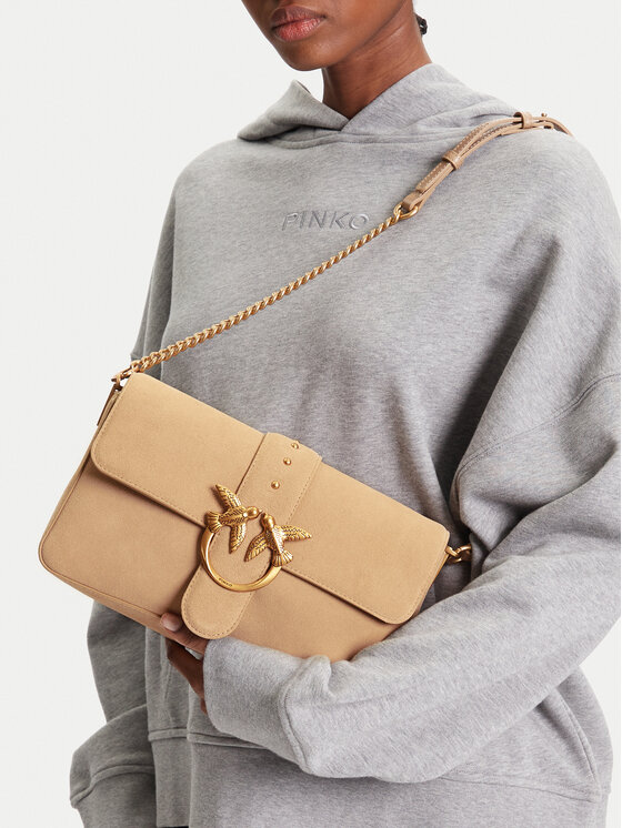 PINKO Дамска чанта PINKO Love One Classic Slouchy Fl PE 25 PLTT 104524 A2CC Бежов