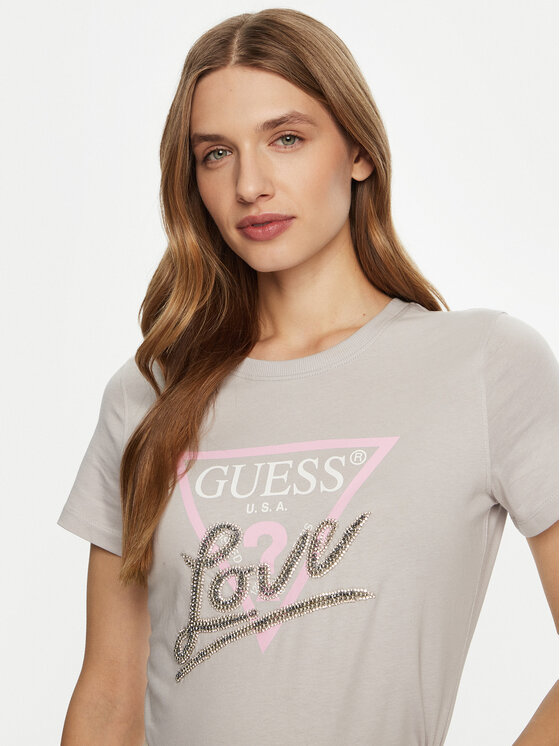 Guess Guess Футболка W5RI10 I3Z14 Сірий Regular Fit