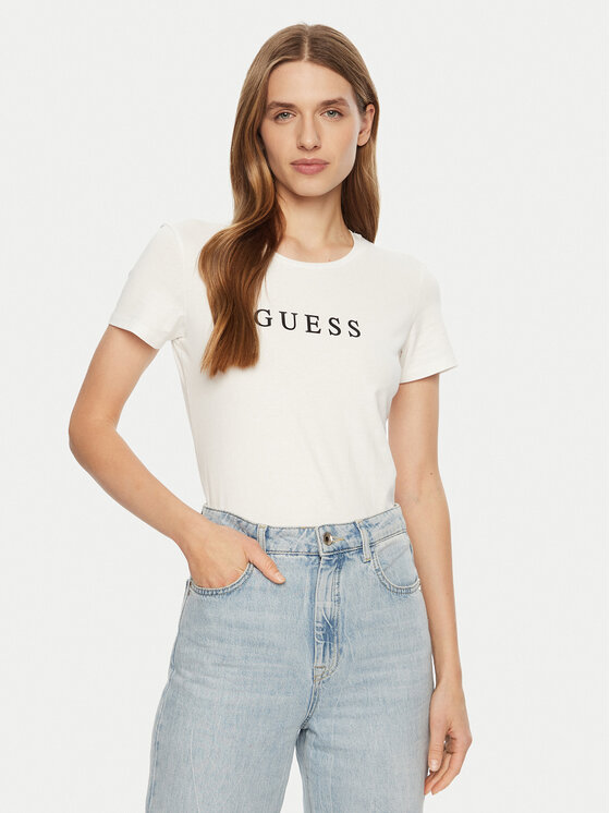 Guess Guess Футболка O5RI01 KBBU1 Білий Slim Fit