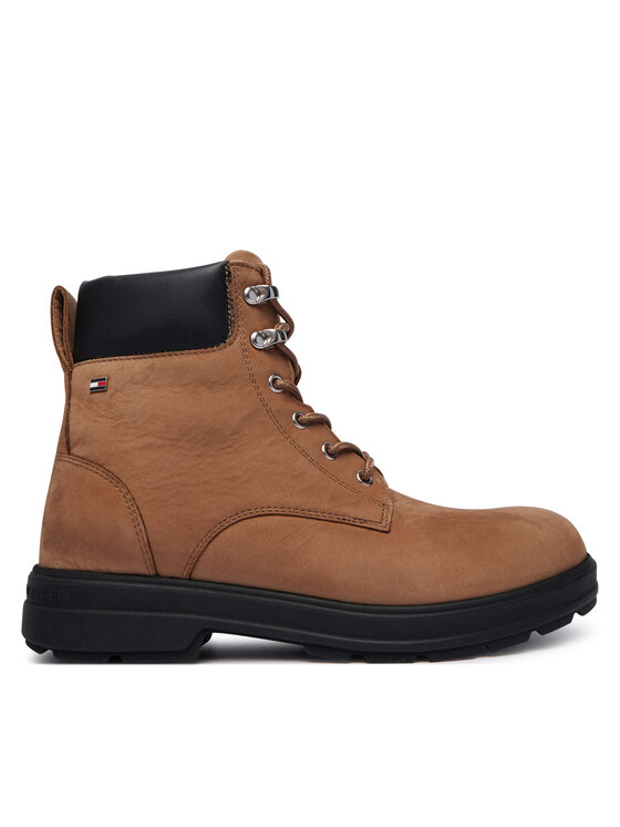 Tommy Hilfiger Зимни обувки Tommy Hilfiger Th Flag Resistant Lace-Up Boot FW0FW09576 Бежов