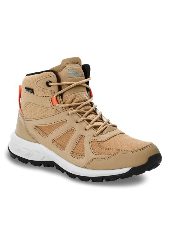 Jack Wolfskin Trekingová obuv Jack Wolfskin Woodland 2 Texapore Mid W 4051331 Béžová