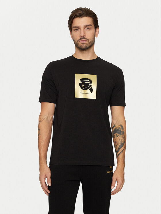 KARL LAGERFELD KARL LAGERFELD Marškinėliai 755460 551235 Juoda Regular Fit
