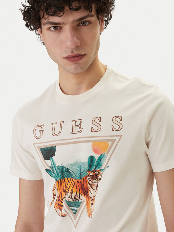 Guess Guess Camiseta M6GI33 K3310 Écru Regular Fit
