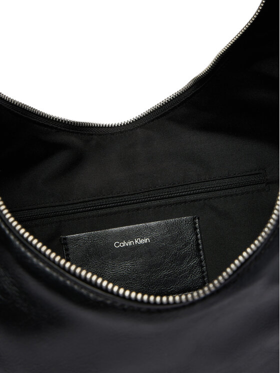 Calvin Klein Rankinė Calvin Klein Buckle Convertible Hobo Bag LV04F3446G Juoda