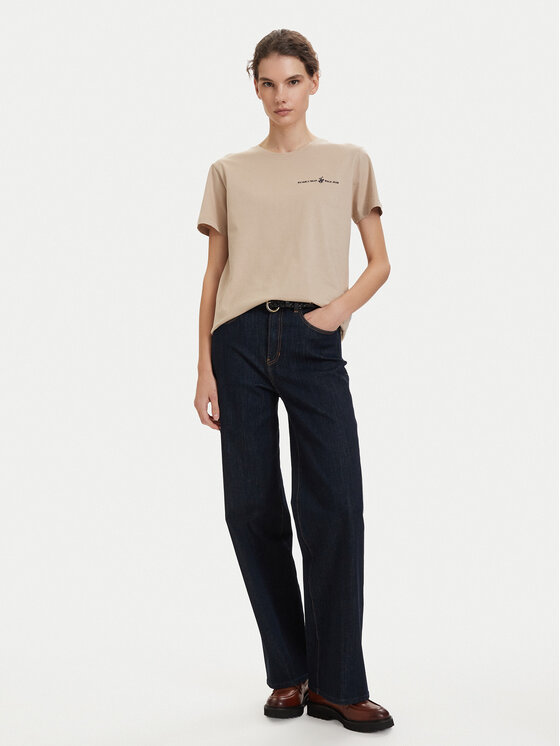 Beverly Hills Polo Club Beverly Hills Polo Club Camiseta P-SS26W-TS085 Beis Regular Fit