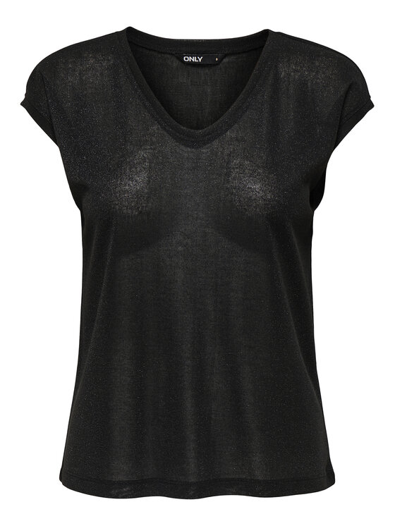 ONLY ONLY Camiseta Silvery 15136069 Negro Loose Fit