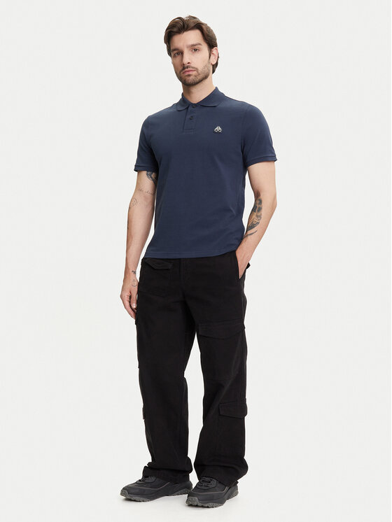 Moose Knuckles Moose Knuckles Polo marškinėliai Everett M34MT712 Tamsiai mėlyna Slim Fit