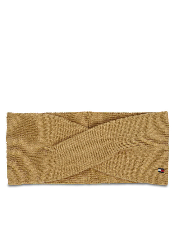 Tommy Hilfiger Medžiaginė ausų juosta Tommy Hilfiger Essential Flag Headband AW0AW15312 Smėlio