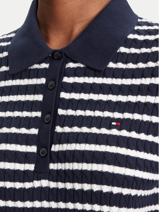 Tommy Hilfiger Tommy Hilfiger Polo marškinėliai Fine WW0WW41474 Tamsiai mėlyna Regular Fit