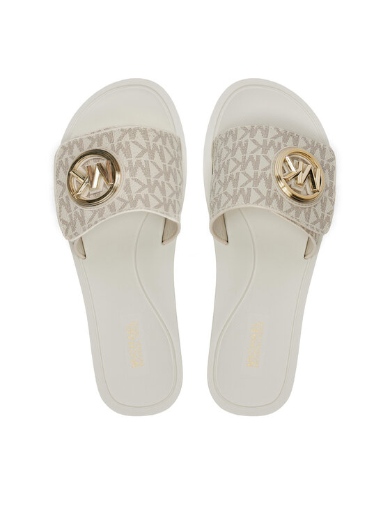 MICHAEL Michael Kors Natikači MICHAEL Michael Kors Mk Charm Slide 40R4MKFA1B Écru