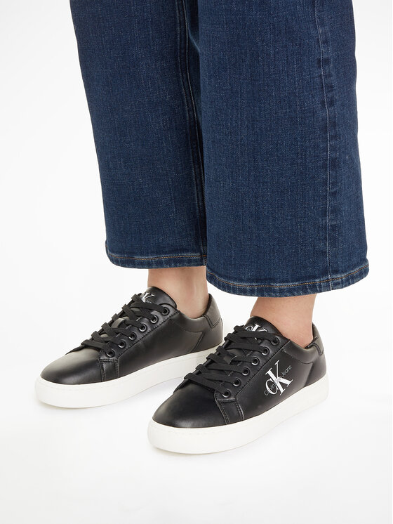 Calvin Klein Jeans Zapatillas Calvin Klein Jeans Classic Cupsole Laceup Lth Wn YW0YW01269 Negro