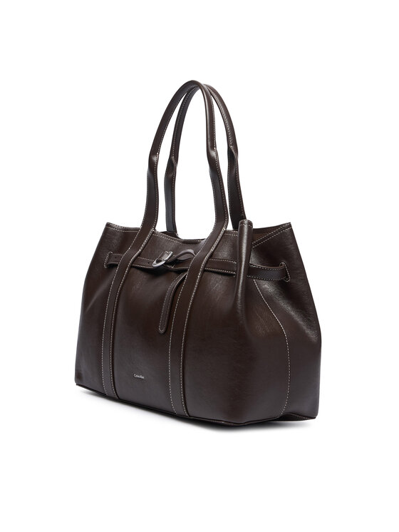 Calvin Klein Torebka Calvin Klein Buckle Medium Work Tote LV04F3549G Brązowy