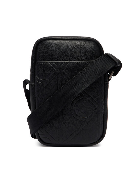 Calvin Klein Τσαντάκι Calvin Klein Emblem Aop Emboss Slim Reporter LV04D3371G Μαύρο