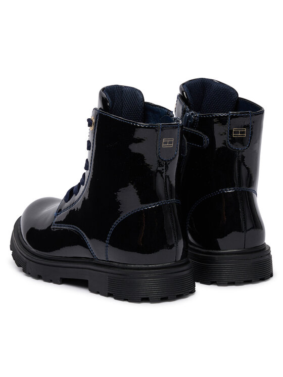 Tommy Hilfiger Gležnjarji Tommy Hilfiger Lace-Up Bootie T1A5-34005-1237 S Mornarsko modra