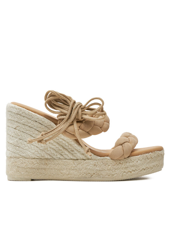 Manebi Espadrilky Manebi Hamptons Two Braided Bands Wedge Espadrilles M 1.1 WE Béžová