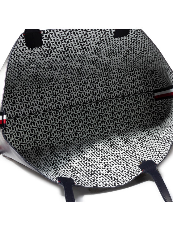 Tommy Hilfiger Torebka Tommy Hilfiger Iconic Tommy Tote Signature AW0AW08607 Granatowy