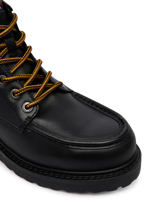 Tommy Jeans Botines planos Tommy Jeans Archive '01 American Lth Boot EM0EM01779 Negro