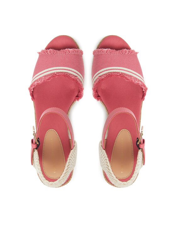 Tommy Hilfiger Espadrile Tommy Hilfiger Fringe Canvas Medium Wedge FW0FW08879 Roza