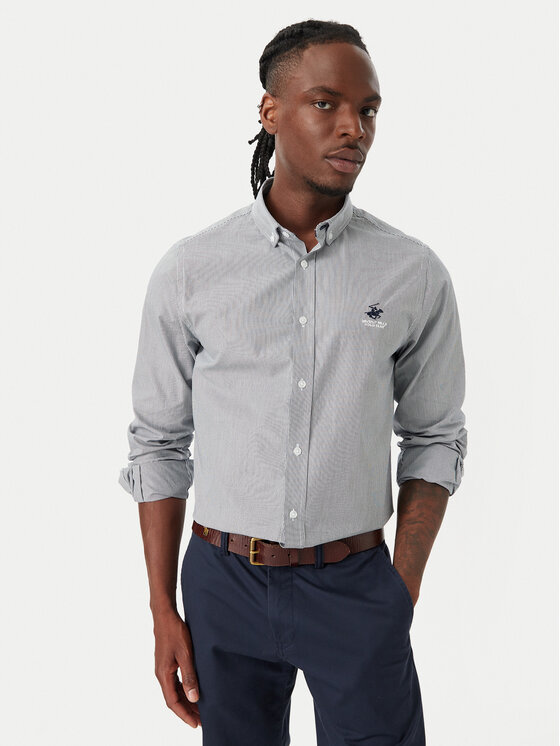Beverly Hills Polo Club Beverly Hills Polo Club Camisa P-SS26M-BRASS Azul marino Regular Fit