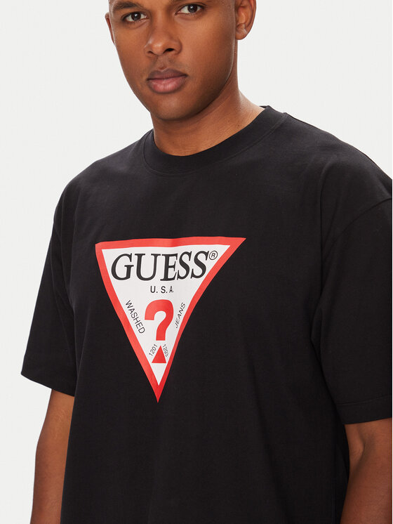 Guess Jeans Guess Jeans Marškinėliai M4YI45 K8FQ4 Juoda Oversize