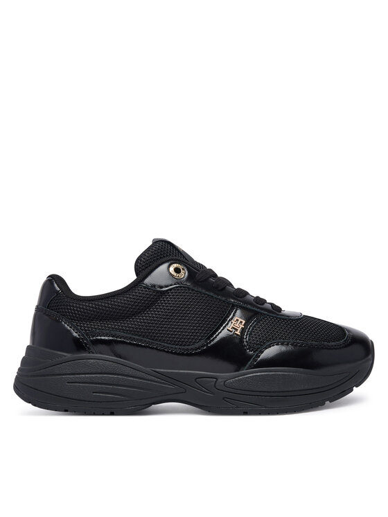 Tommy Hilfiger Sneakersy Tommy Hilfiger Modern Runner Shiny Leather FW0FW09413 Černá