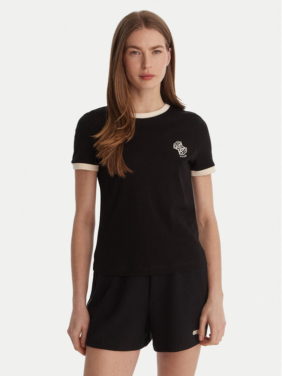 Guess Guess Футболка V6GI05 K2966 Чорний Regular Fit