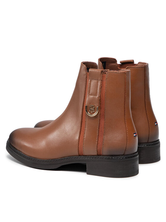 Tommy Hilfiger Botki Tommy Hilfiger Th Hardware Leather Boot FW0FW05996 Brązowy