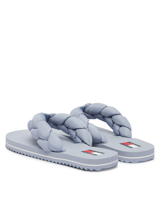Tommy Jeans Джапанки Tommy Jeans Braided Thong Beach Sandal EN0EN02877 Светлосиньо