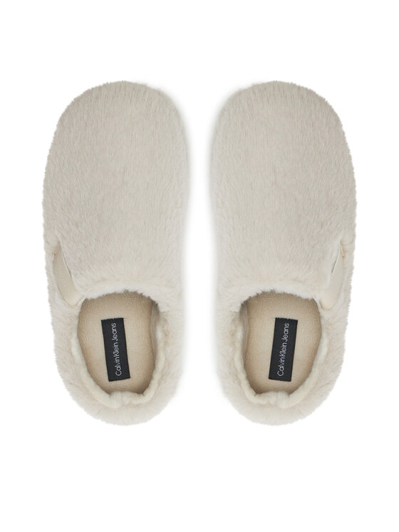Calvin Klein Jeans Naminės šlepetės Calvin Klein Jeans Home Anke Slipper Wn Fur YW0YW01596 Écru