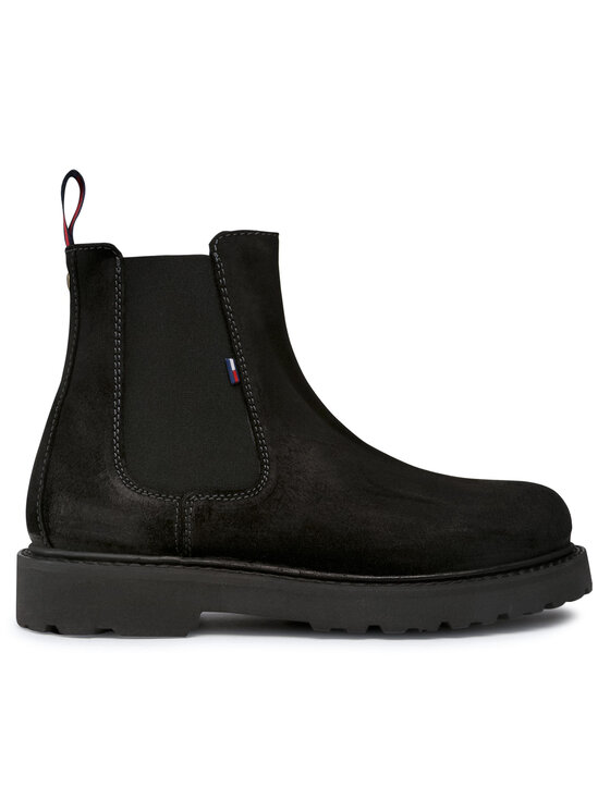 Tommy Jeans Štibletai Tommy Jeans Suede Chelsea Boot EM0EM00544 Juoda