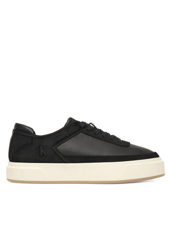 Calvin Klein Snīkeri Calvin Klein Basket Cupsole Laceup Lth-Nu YM0YM01354 Melns