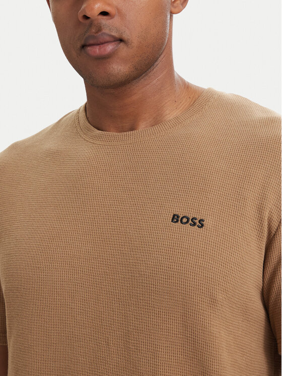 BOSS BOSS Camiseta Waffle 50535891 Beis Regular Fit