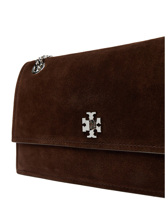 Tory Burch Сумка Tory Burch Kira Turnlock Suede Shouldr Bag 169176 Коричневий