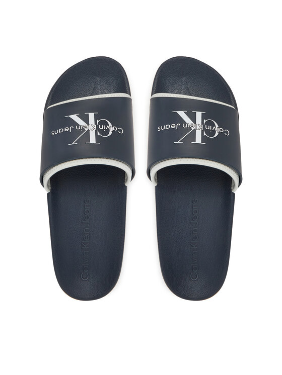 Calvin Klein Jeans Ciabatte Calvin Klein Jeans Slide Rubber Neoprene Monologo YM0YM00361 Blu scuro