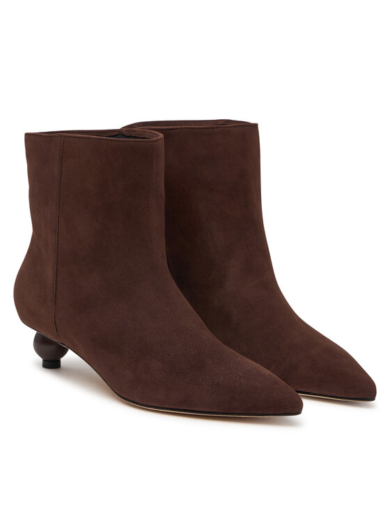 Weekend Max Mara Botki Weekend Max Mara Wkacapanna 2625796014 Brązowy ciemny