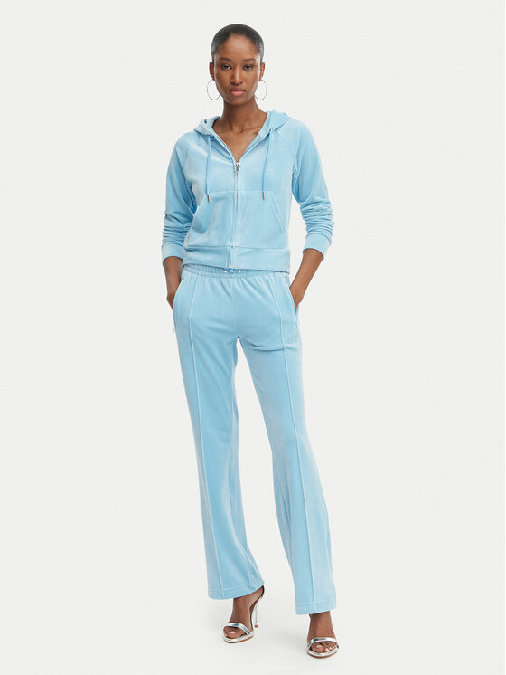 Juicy Couture Juicy Couture Spodnji del trenirke Tina JCWBJ126327 Svetlo modra Straight Leg
