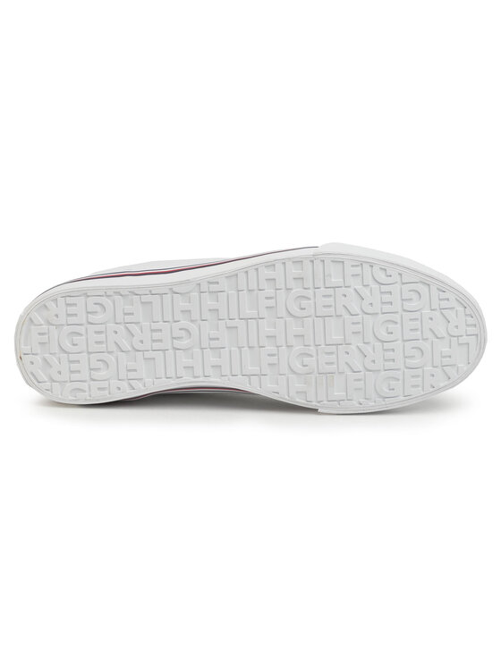 Tommy Hilfiger Sneakersy Tommy Hilfiger Core Corporate High Textile Snk FM0FM02825 Biela