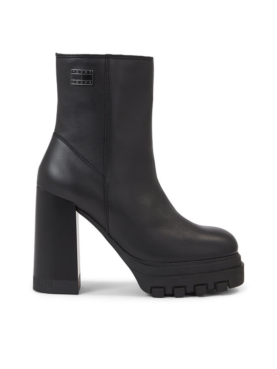 Tommy Jeans Polokozačky Tommy Jeans Tjw High Heel Ankle EN0EN02256 Černá