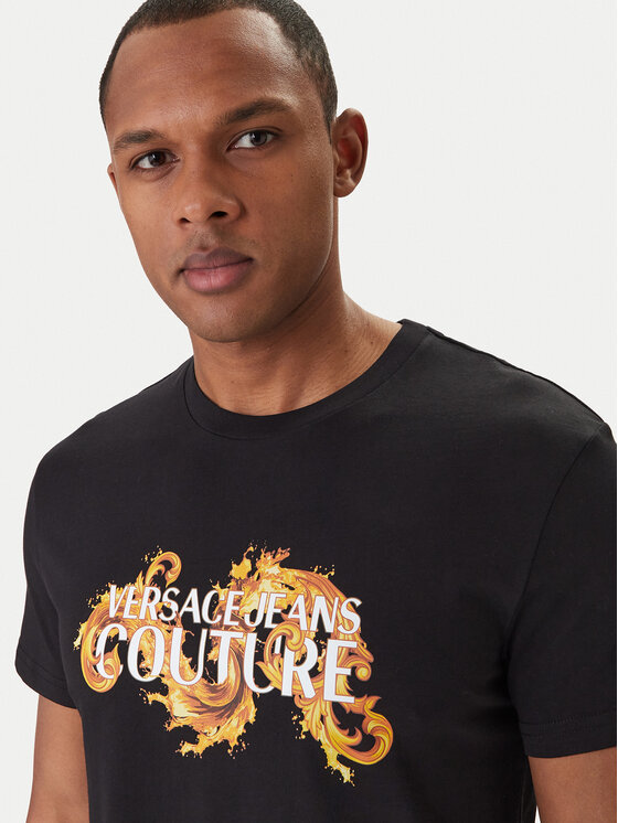Versace Jeans Couture Versace Jeans Couture Camiseta 80GAHE02 CJ00E Negro Regular Fit