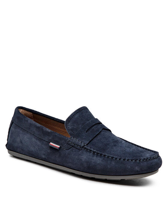 Tommy Hilfiger Мокасини Tommy Hilfiger Classic Suede Penny Loafer FM0FM02725 Тъмносин