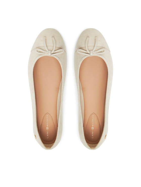 Tommy Hilfiger Μπαλαρίνες Tommy Hilfiger Toe Cap Suede Ballerina FW0FW08909 Μπεζ