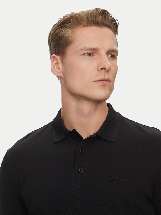 BOSS BOSS Pólóing Plisy 50536609 Fekete Regular Fit
