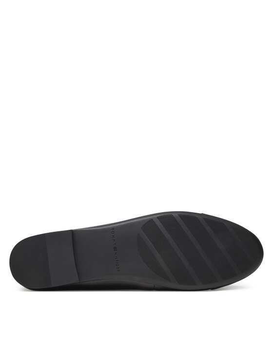 Tommy Hilfiger Baleriny Tommy Hilfiger Toe Cap Leather Ballerina FW0FW08759 Czarny
