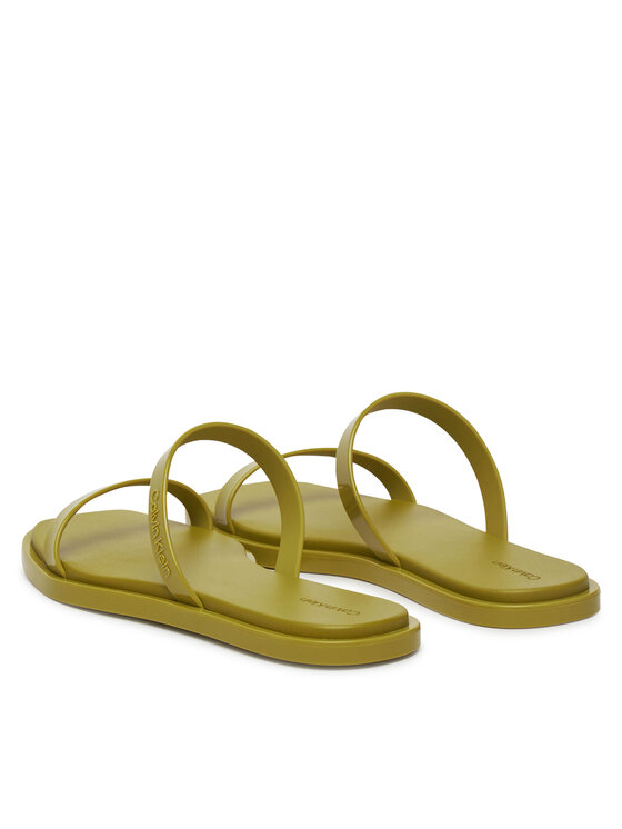 Calvin Klein Natikači Calvin Klein Double Bar Slide - Jelly HW0HW02417 Zelena