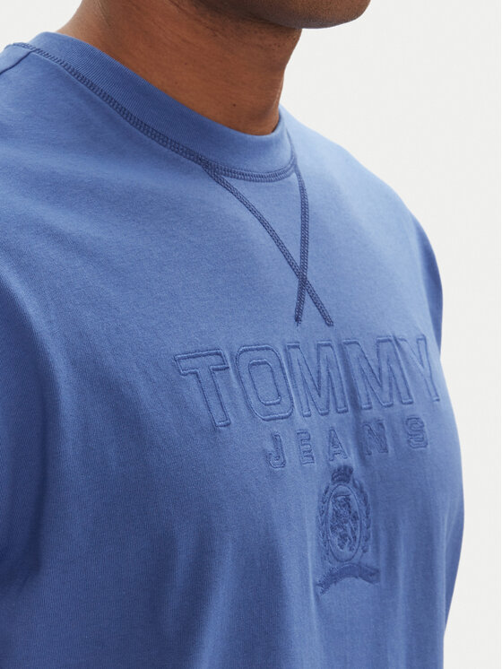 Tommy Jeans Tommy Jeans T-shirt Tonal Crest DM0DM20805 Plava Relaxed Fit