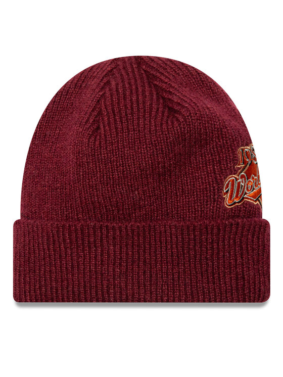 New Era Шапкa New Era LA Dodgers World Series Patch Cuff Knit Beanie 60580732 Червоний