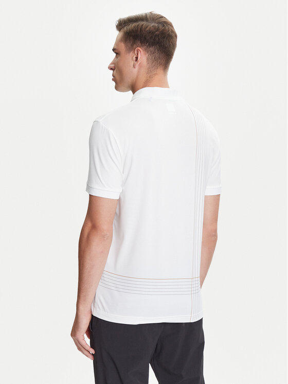 BOSS BOSS Polo Check 50545692 Blanco Slim Fit