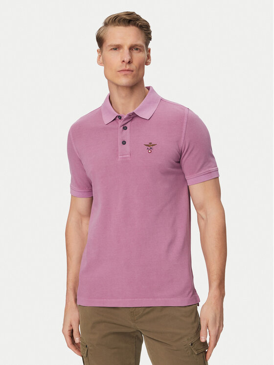 Aeronautica Militare Aeronautica Militare Polo 261PO1925UP00406 Morado claro Regular Fit
