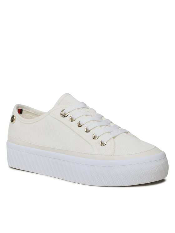 Tommy Hilfiger Teniși Tommy Hilfiger Platform Vulcanized Sneaker FW0FW07156 Bej